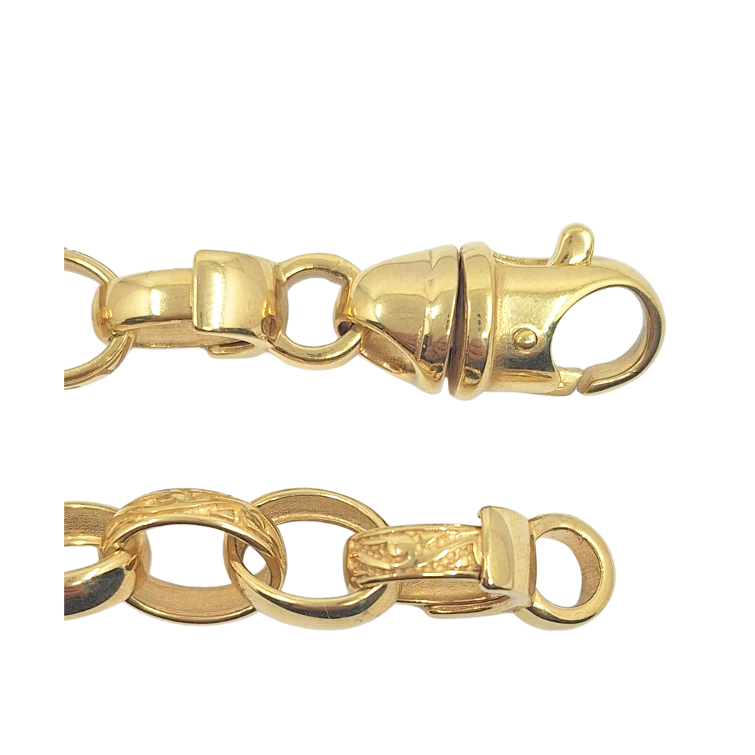 9ct Yellow Gold Oval Belcher Bracelet 9"