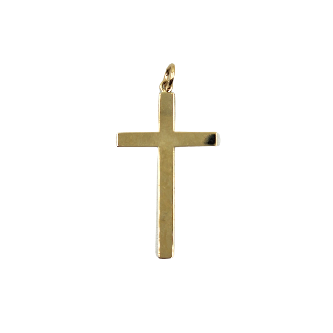 9ct Yellow Gold Engraved Cross Pendant