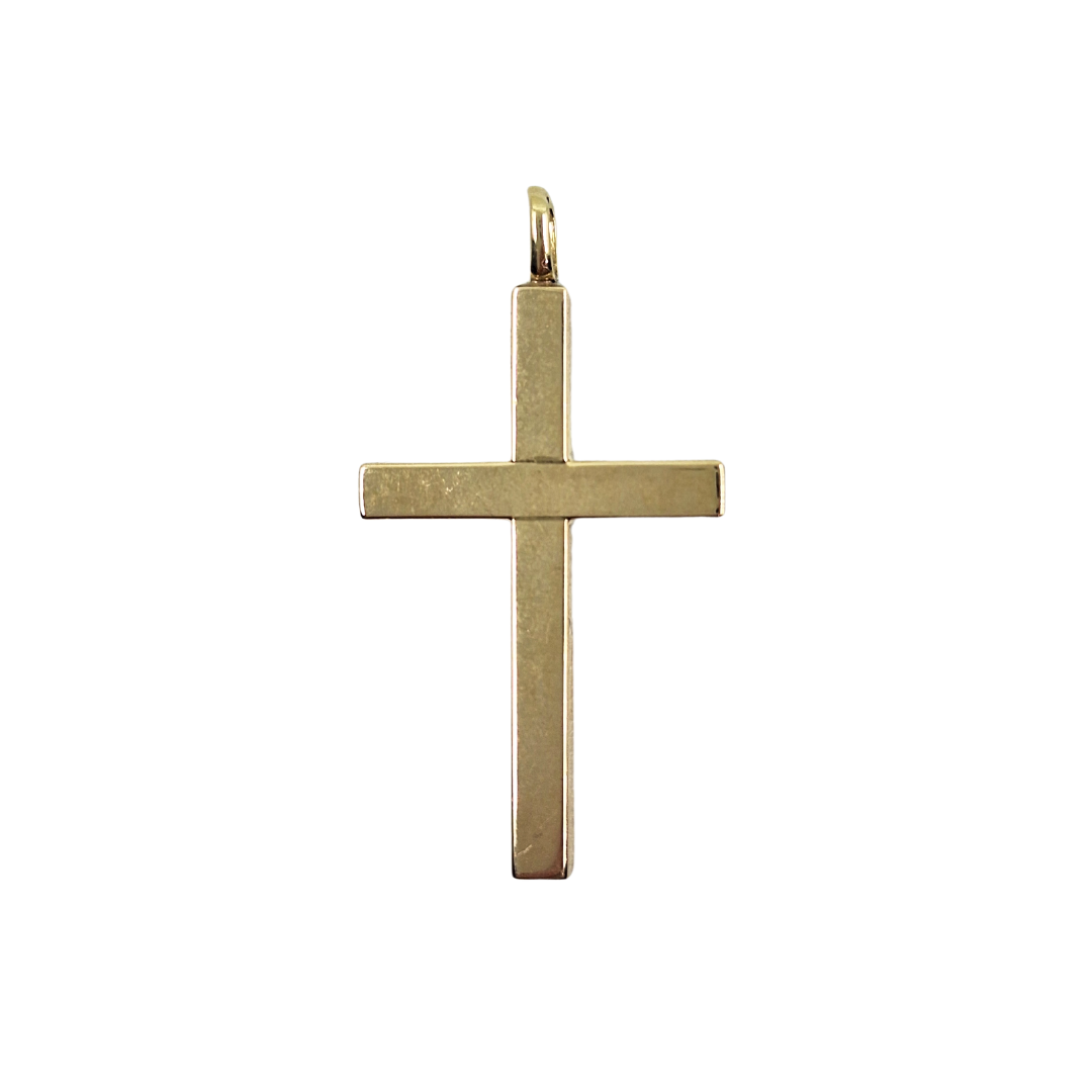 9ct Yellow Gold Engraved Cross Pendant