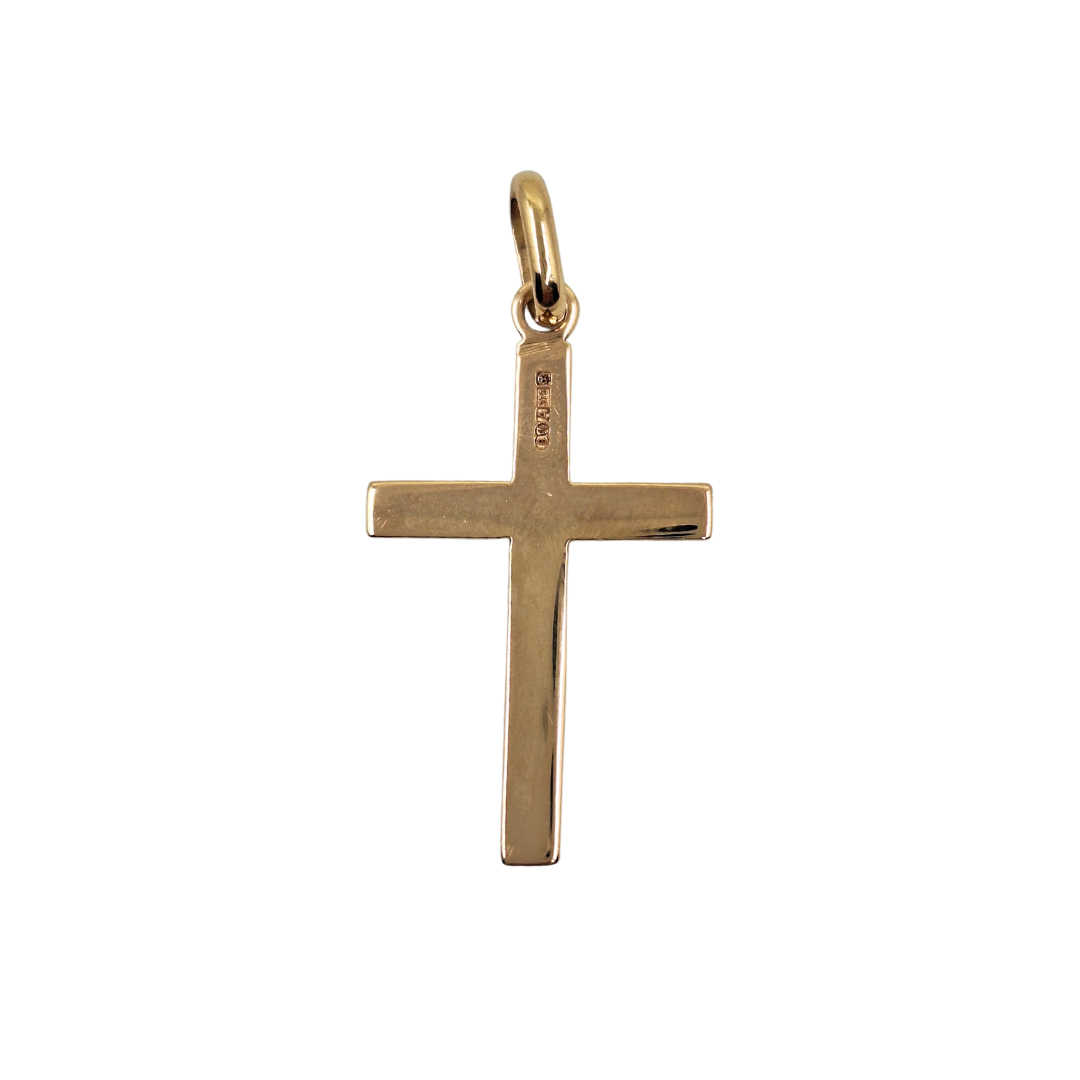 9ct Yellow Gold Engraved Cross Pendant