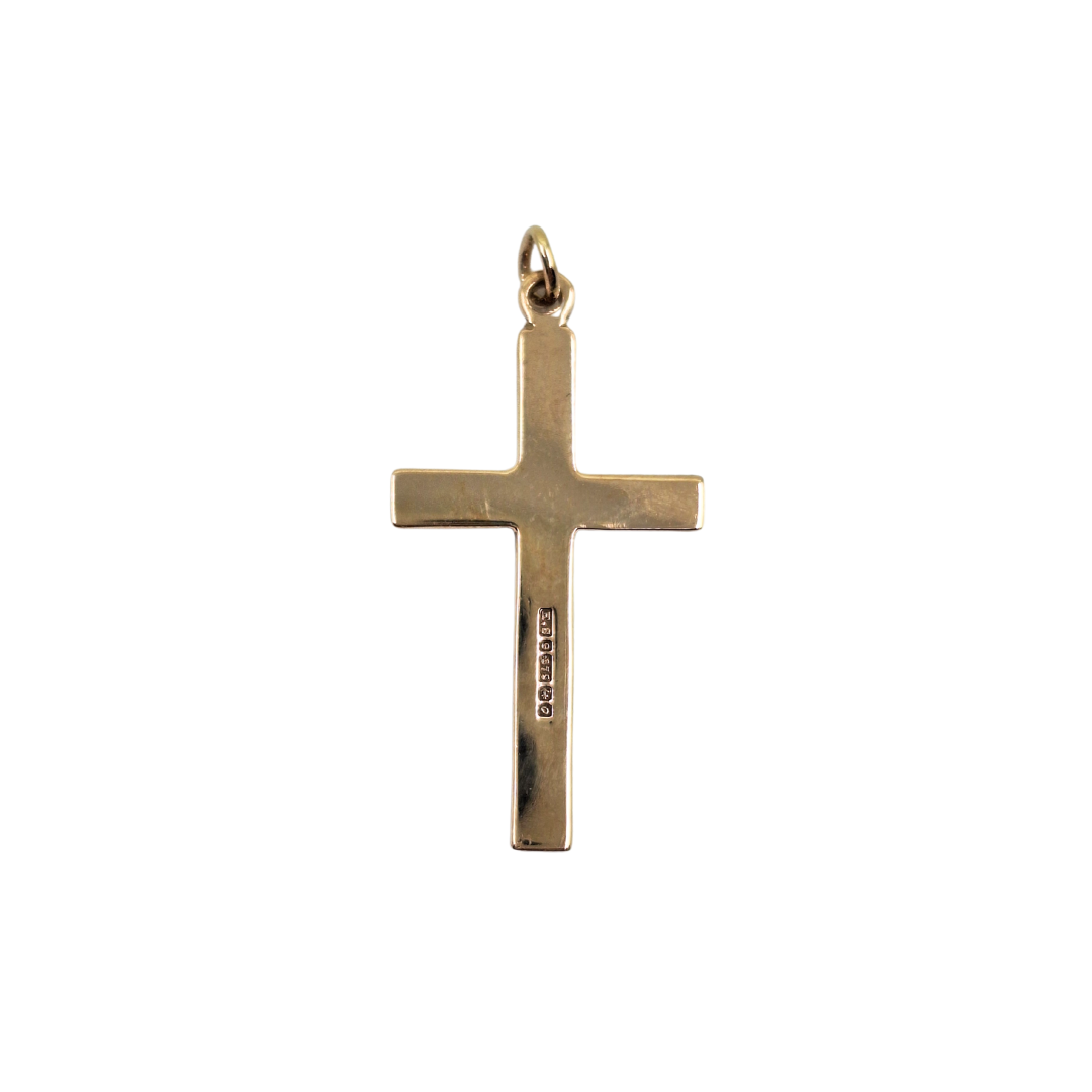 9ct Yellow Gold Engraved Cross Pendant