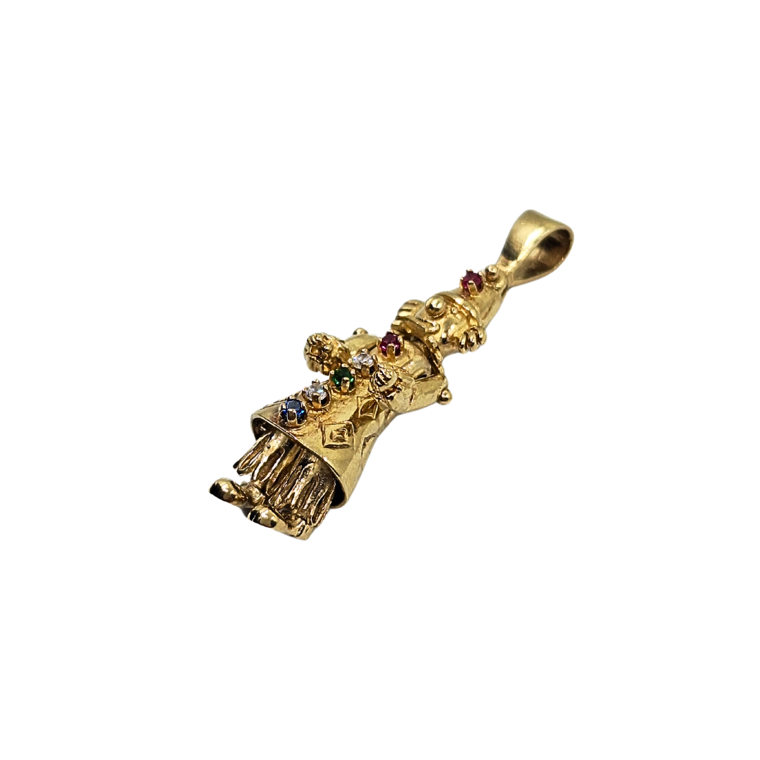 9ct Yellow Gold Cubic Zirconia Clown Pendant