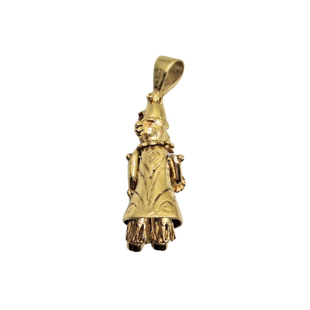 9ct Yellow Gold Cubic Zirconia Clown Pendant
