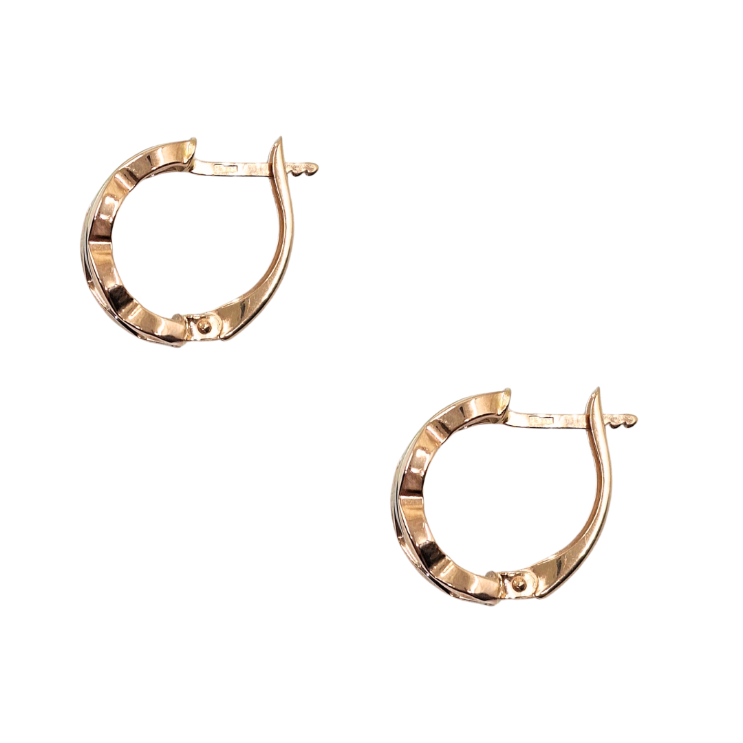 14ct Rose & White Gold Hoop Earrings