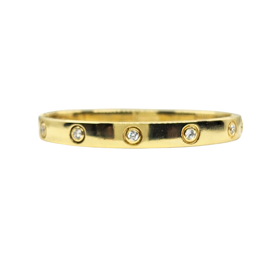 18ct Yellow Gold Diamond Baby Screw Bangle