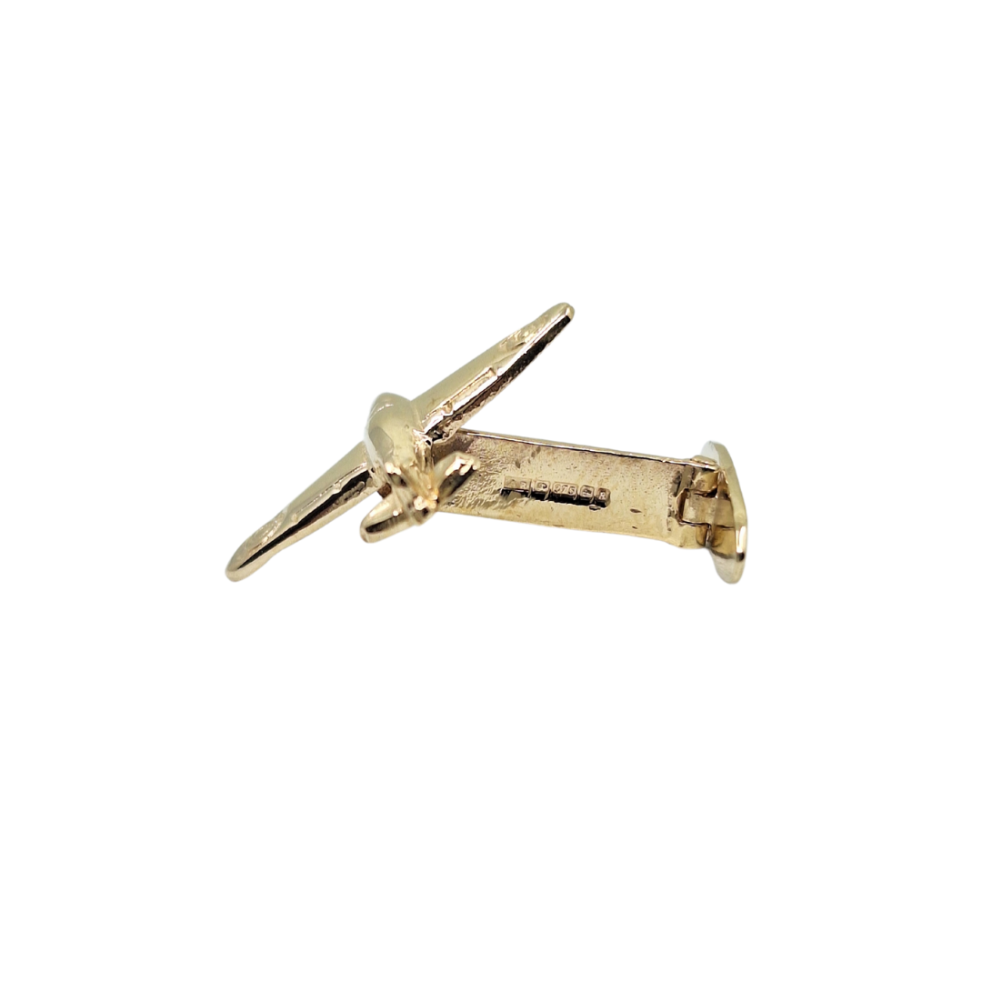 9ct Yellow Gold Spitfire Aeroplane Cufflinks