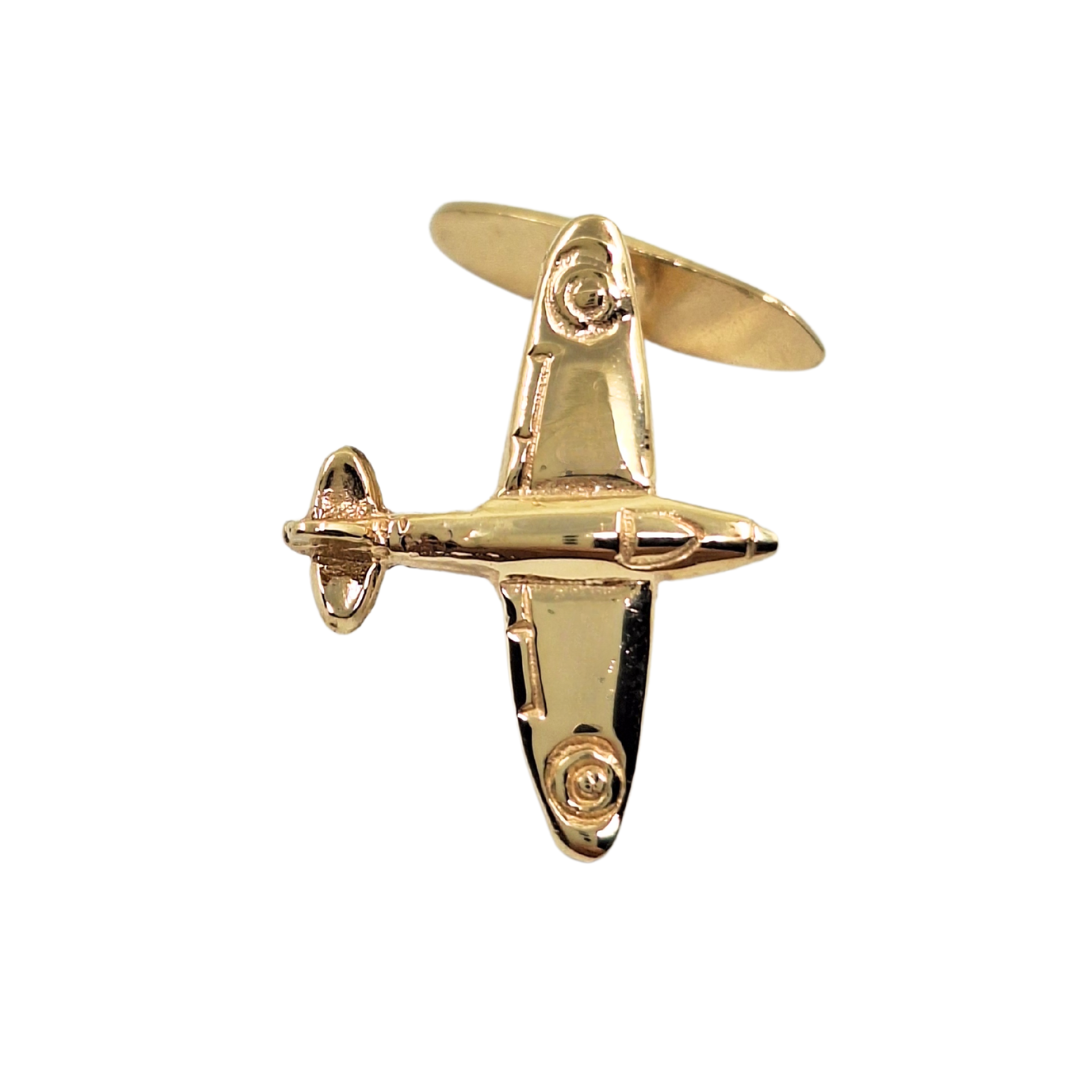 9ct Yellow Gold Spitfire Aeroplane Cufflinks