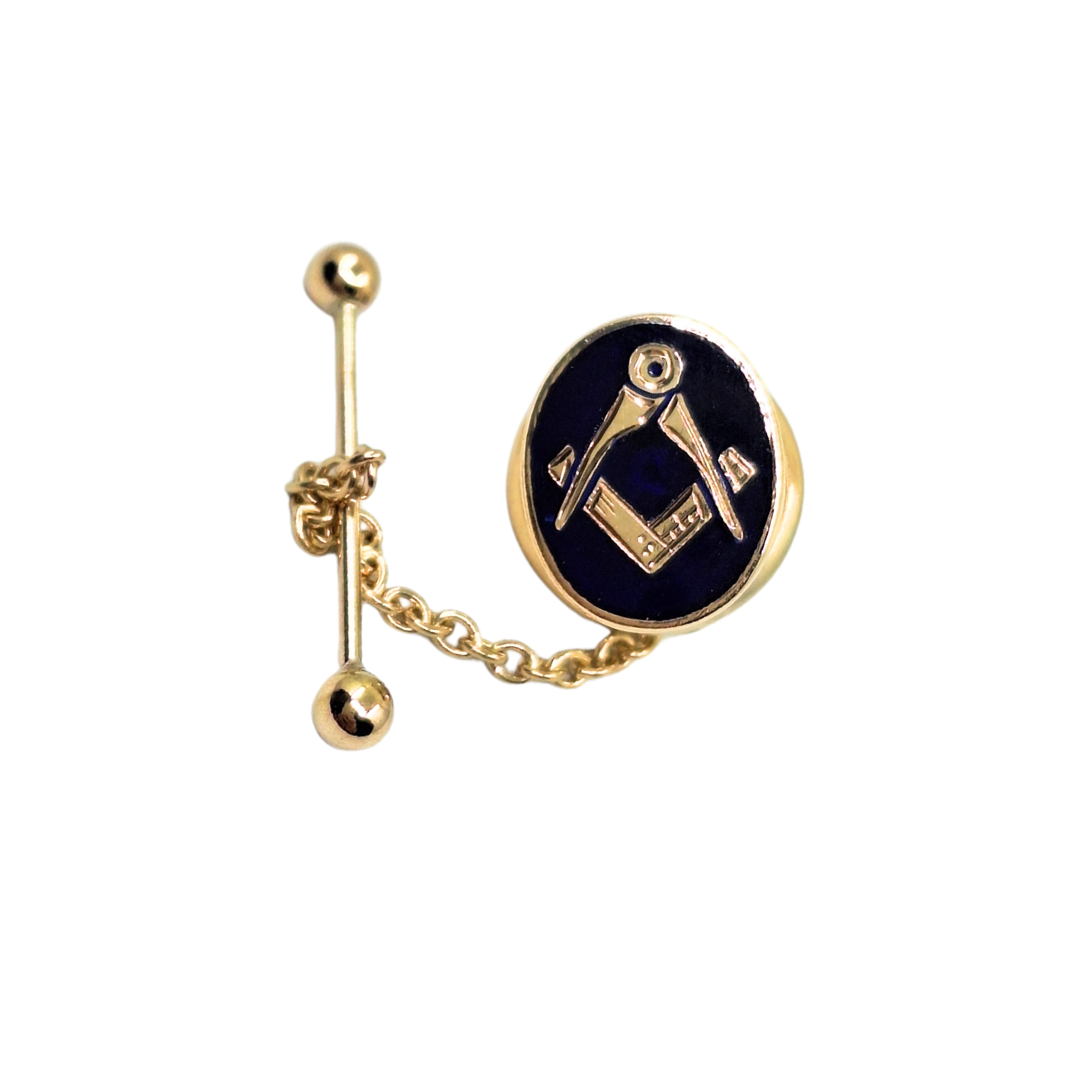 9ct Yellow Gold Masonic Cufflinks & Tie Tack