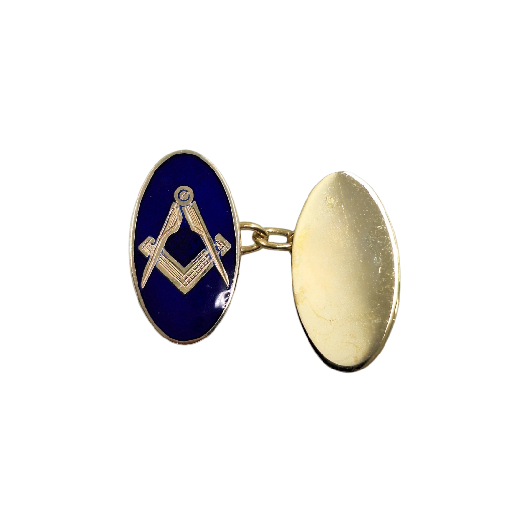 9ct Yellow Gold Masonic Cufflinks & Tie Tack