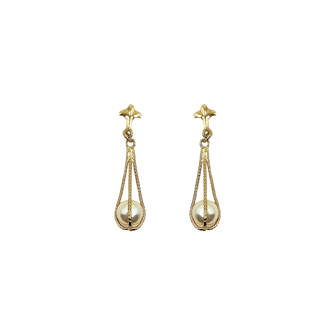 9ct Yellow Gold Pearl Drop Earrings