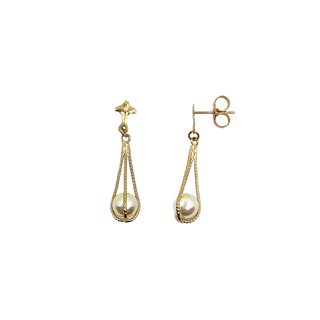 9ct Yellow Gold Pearl Drop Earrings