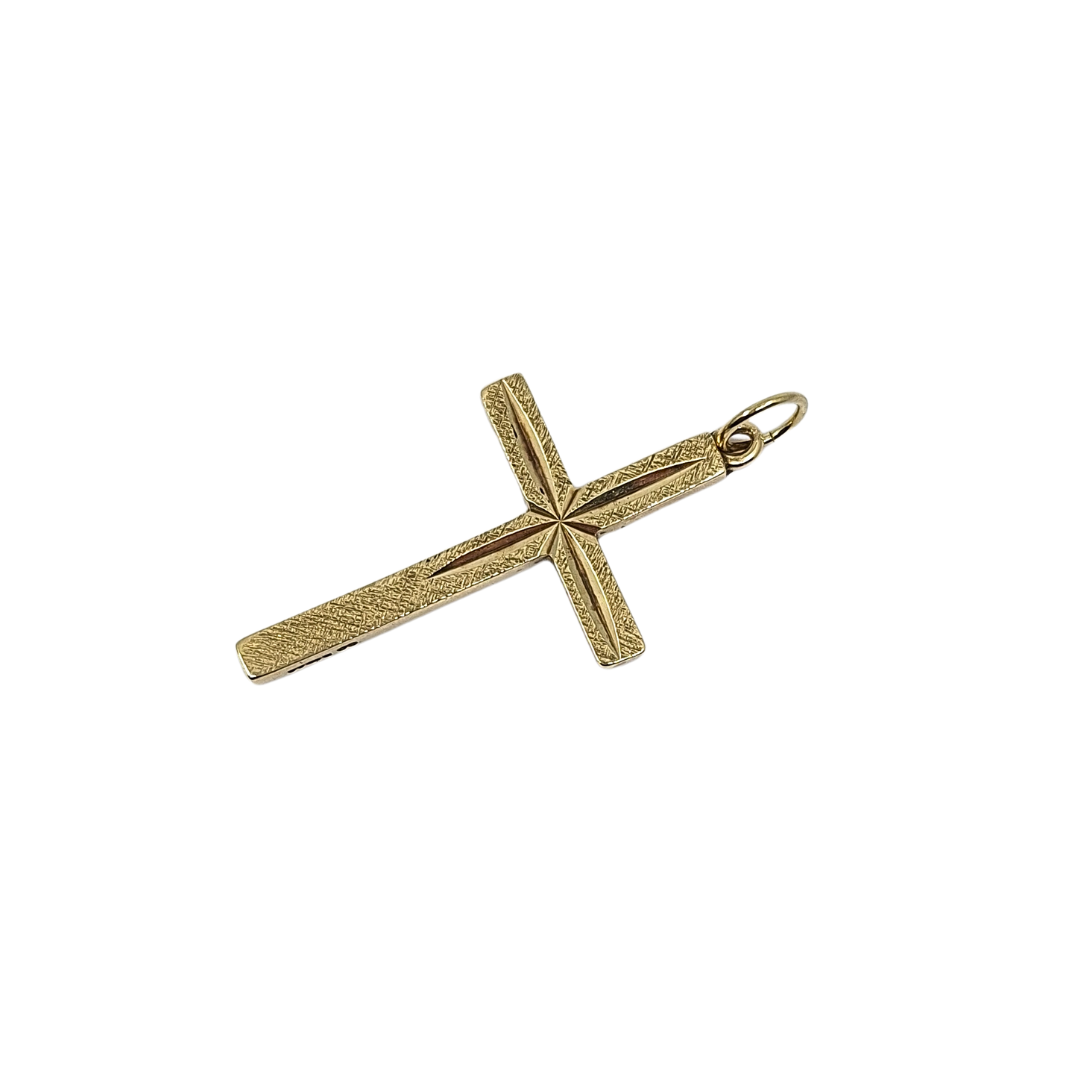 9ct Yellow Gold Engraved Cross Pendant