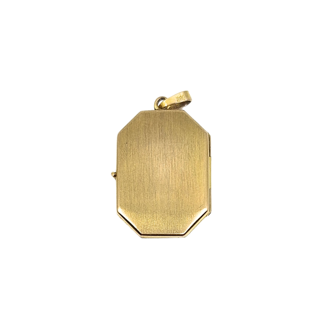 9ct Yellow & White Gold Engraved Flower Locket