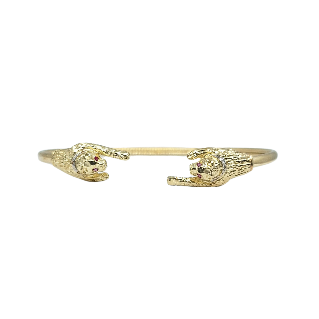 14ct Yellow Gold Cat Torque Bangle