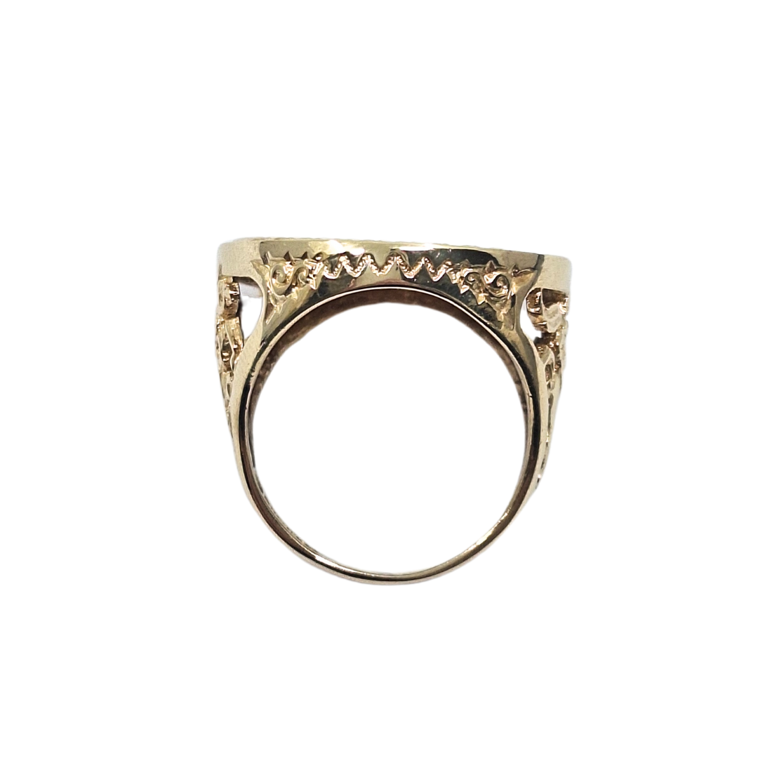 9ct/22ct Yellow Gold Full Sovereign Ring 1891