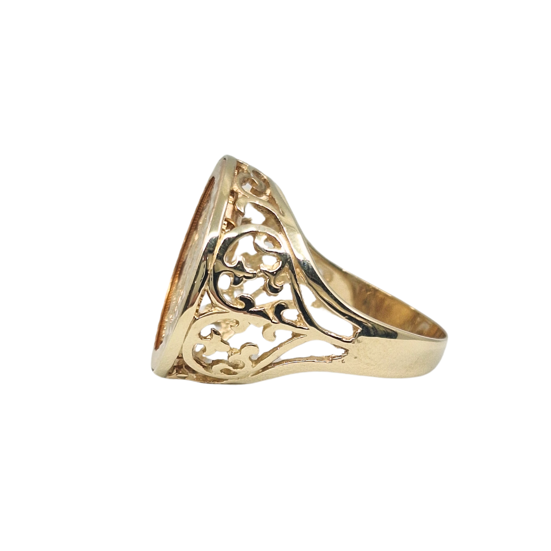 9ct/22ct Yellow Gold Full Sovereign Ring 1980