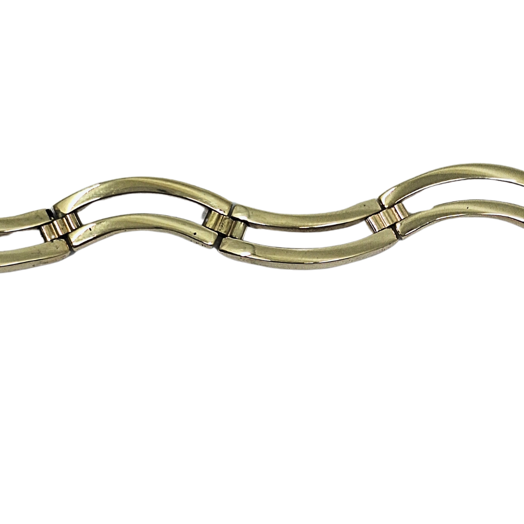 9ct Yellow Gold Wave Bracelet 7"