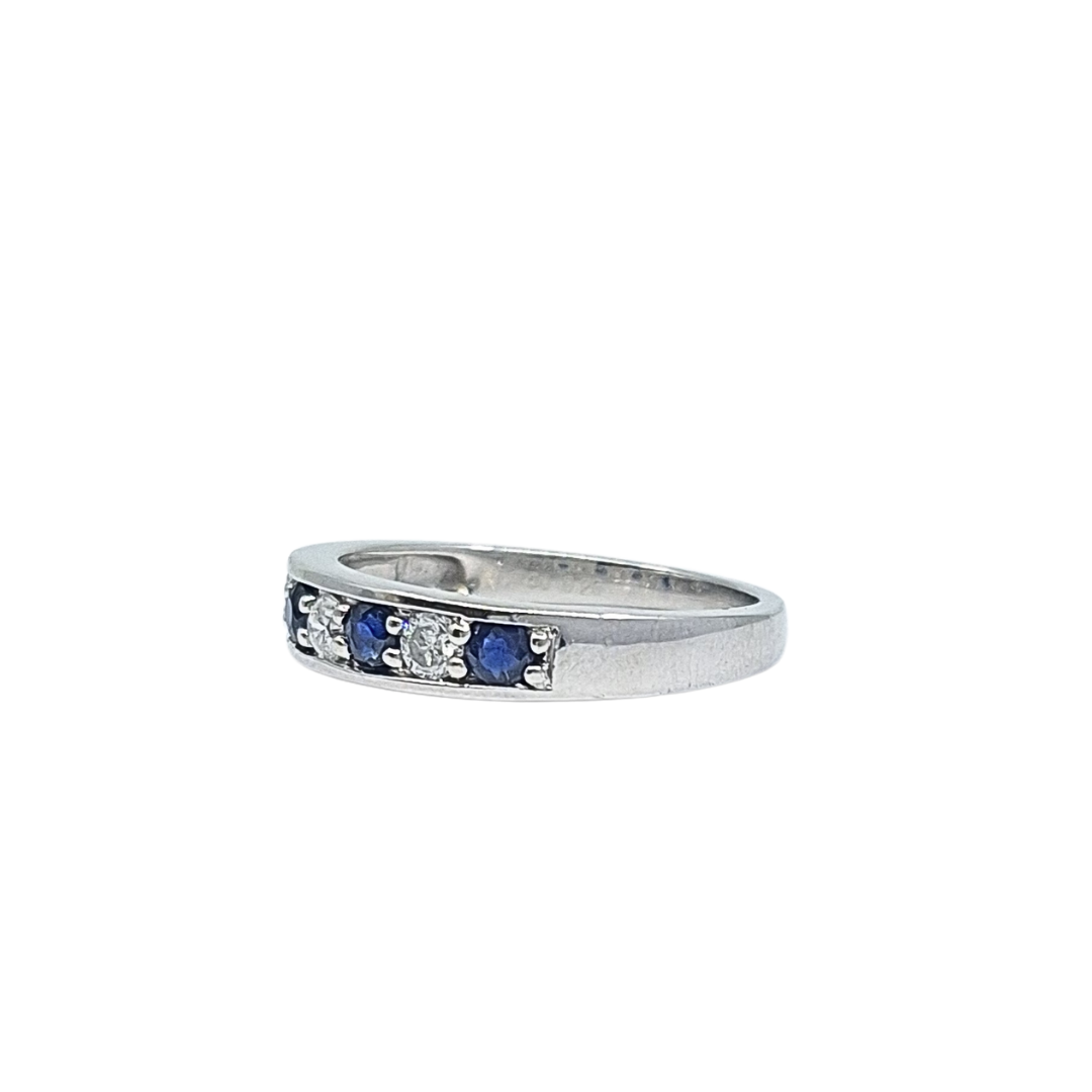 18ct White Gold Sapphire & Diamond Eternity Ring
