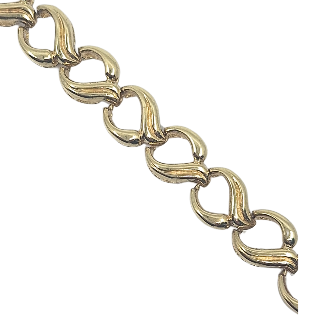 9ct Yellow Gold Fancy Link Bracelet 8"
