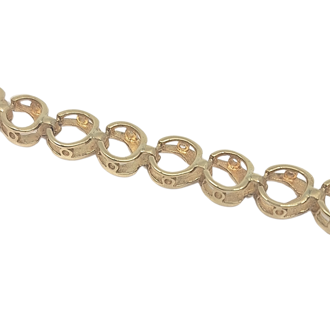 9ct Yellow Gold Fancy Link Bracelet 8"
