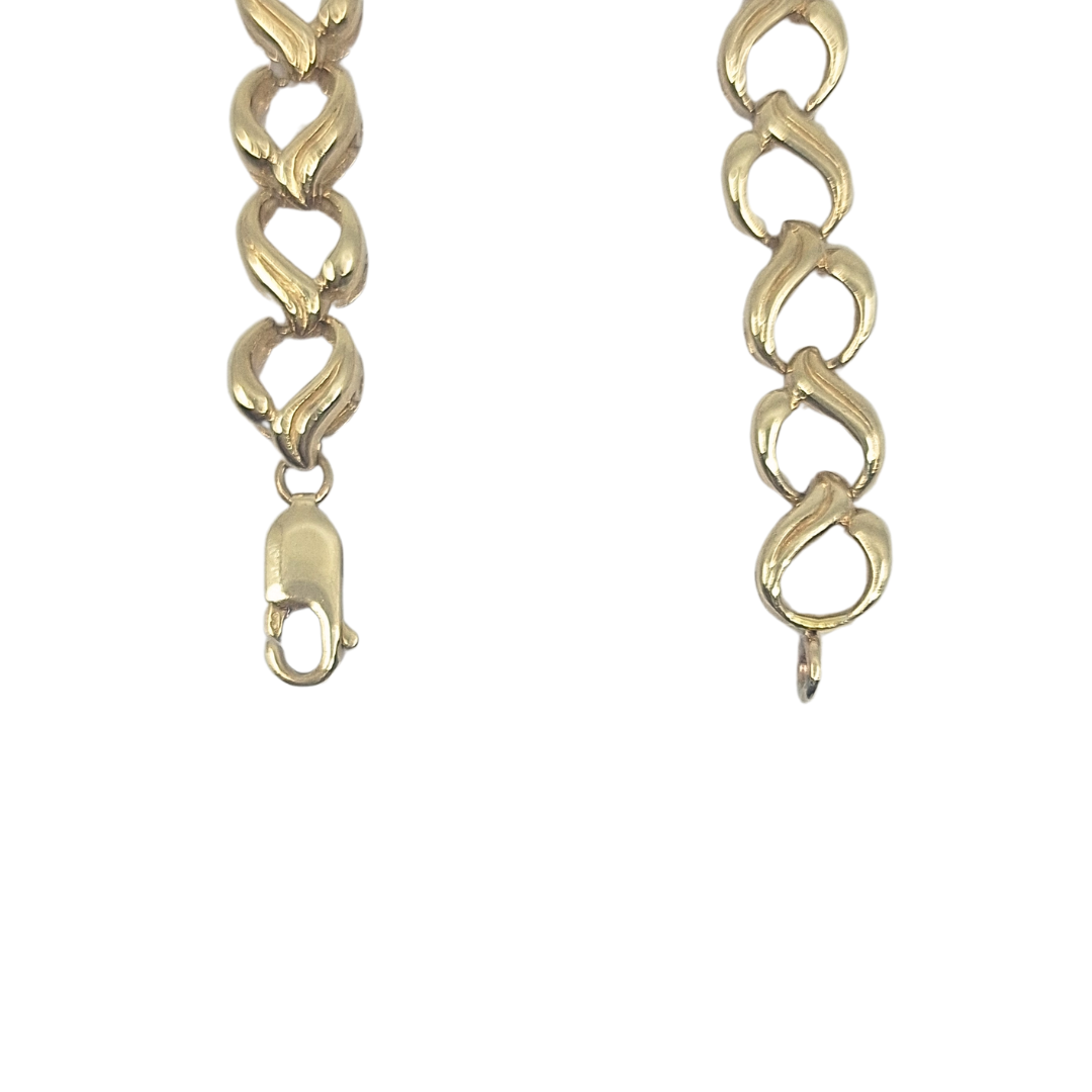 9ct Yellow Gold Fancy Link Bracelet 8"