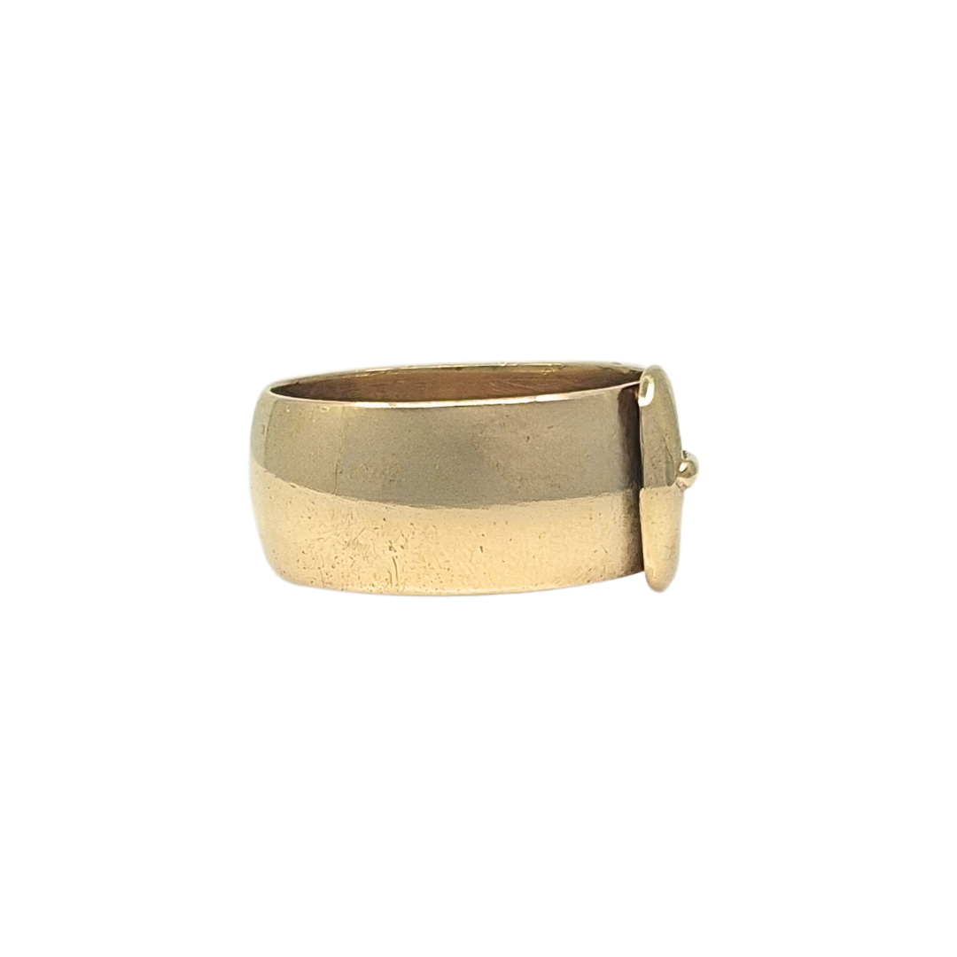 9ct Yellow Gold Diamond Set Buckle Ring