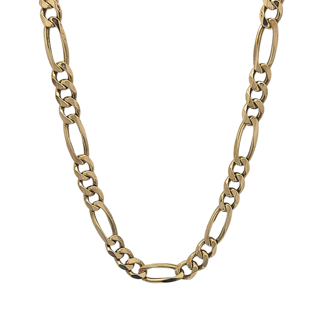 9ct Yellow Gold Figaro Chain 19"