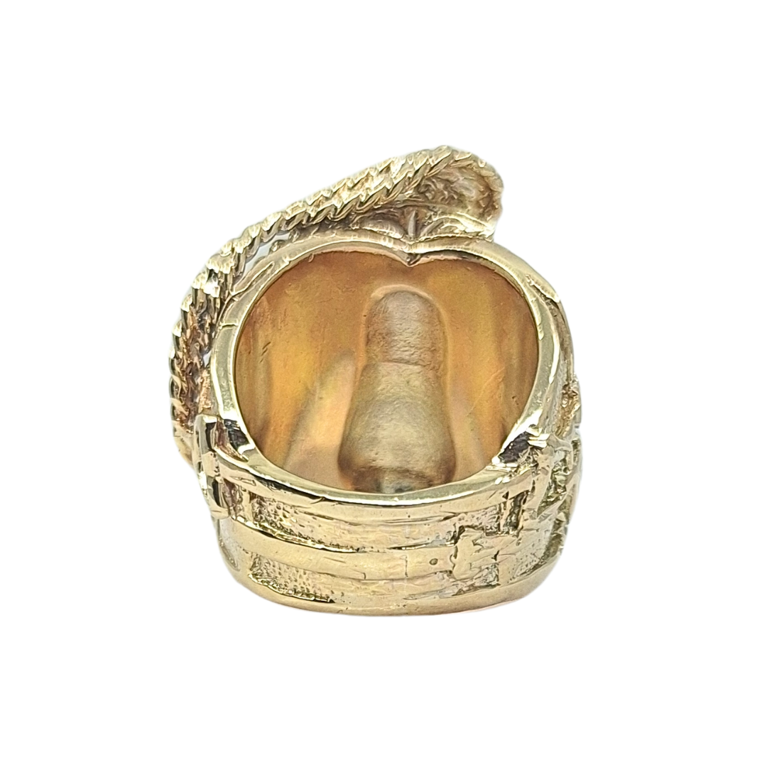 9ct Yellow Gold Large Saddle Ring