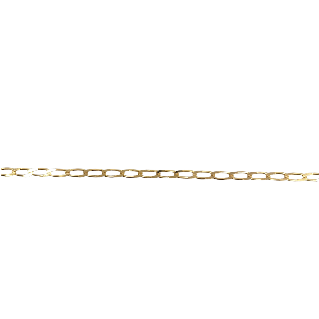 9ct Yellow Gold Solid Rada Link Anklet 10"