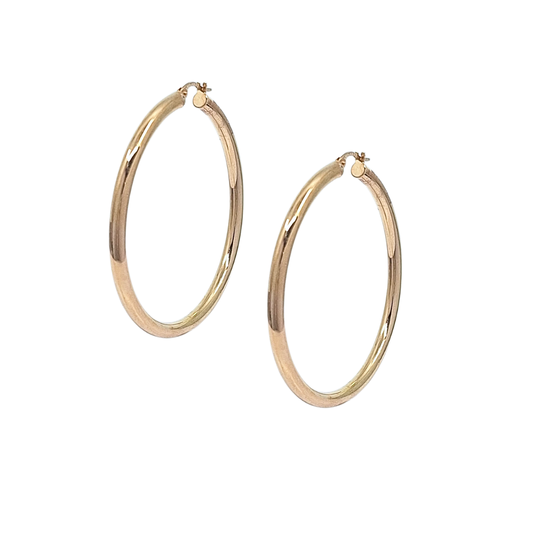 9ct Yellow Gold Plain Hoop Earrings