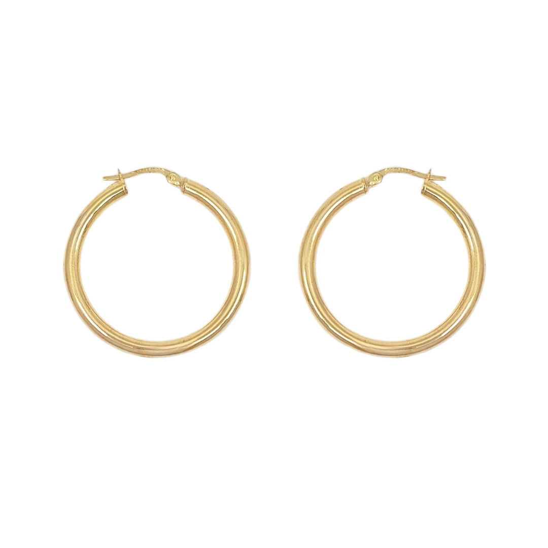 9ct Yellow Gold Plain Hoop earrings