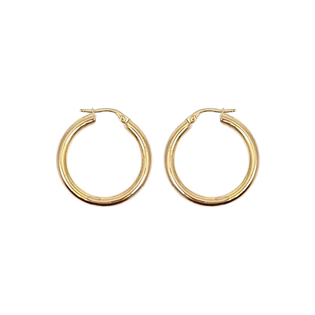 9ct Yellow Gold Plain Hoop Earrings