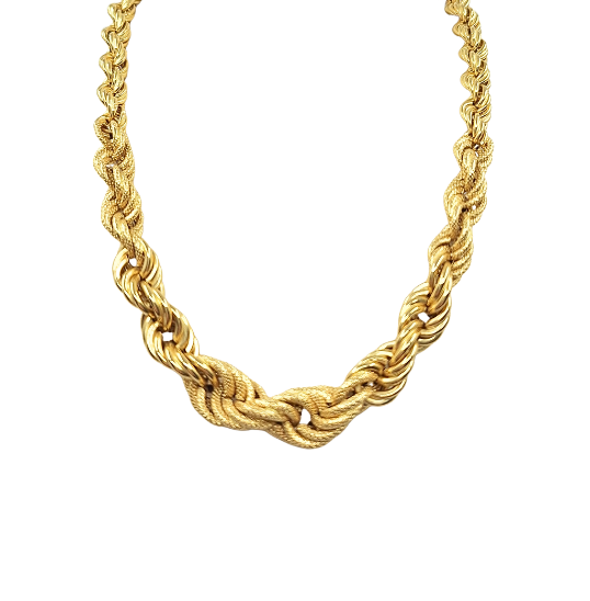 18ct Yellow Gold Graduated Rope Chain 18"