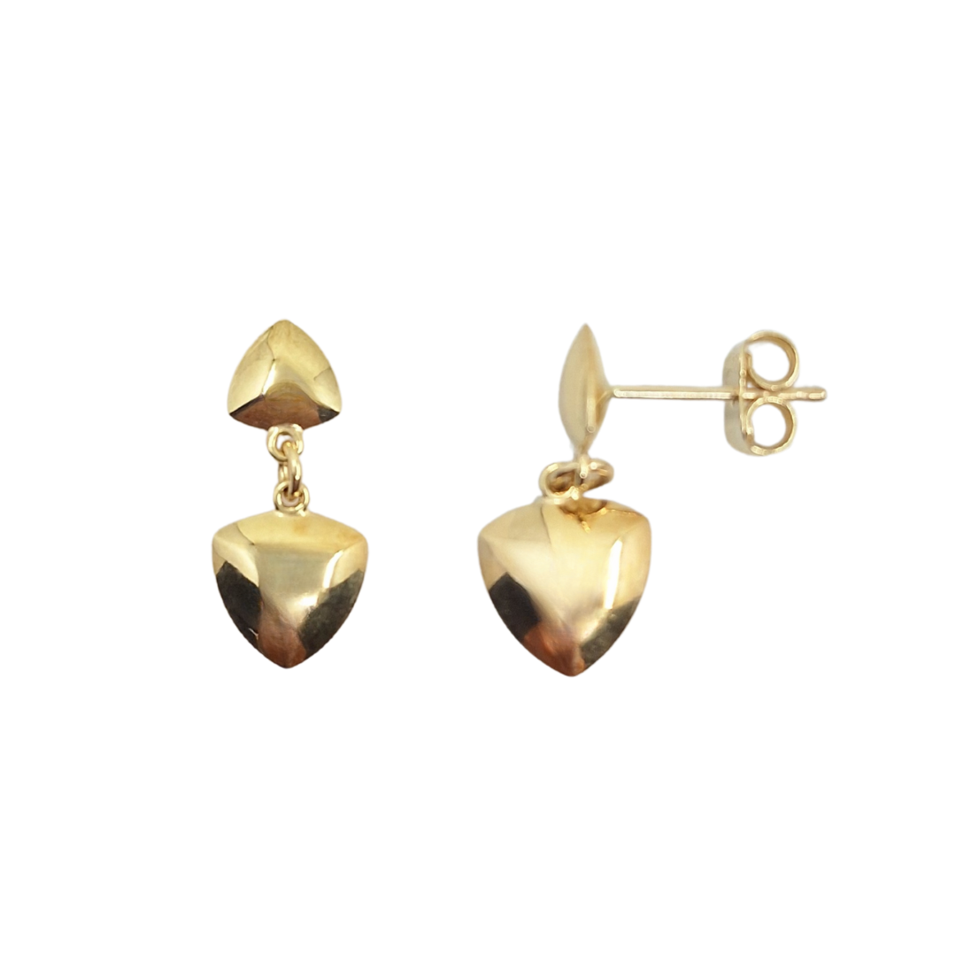 9ct Yellow Gold Triangular Drop Earrings