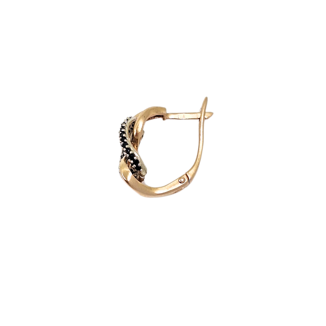 14ct Yellow Gold Black Diamond Earrings