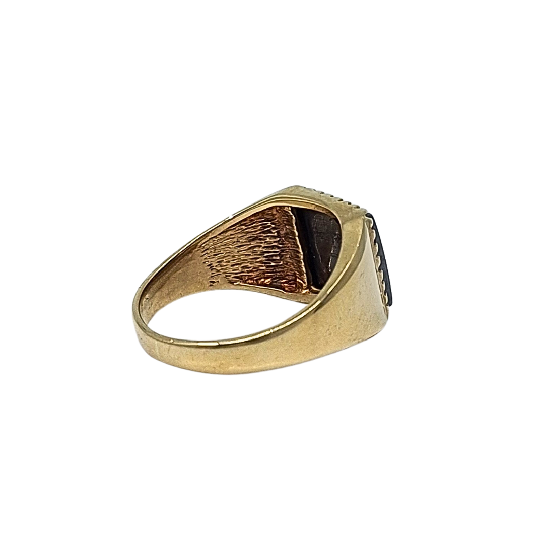 9ct Yellow Gold Hematite Signet Ring