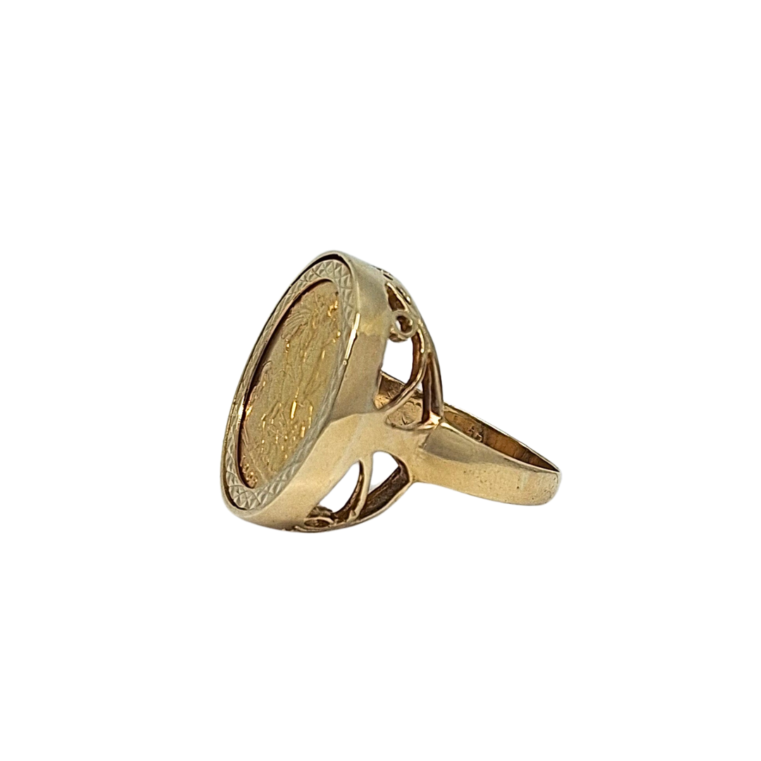 9ct Yellow Gold Half Sovereign Ring 1909