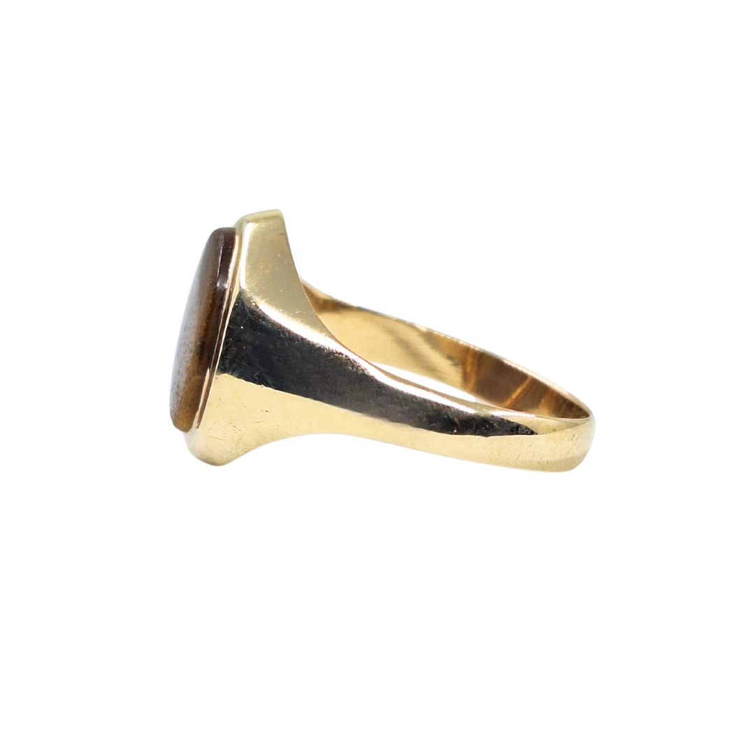 9ct Yellow Gold Tigers Eye Signet Ring