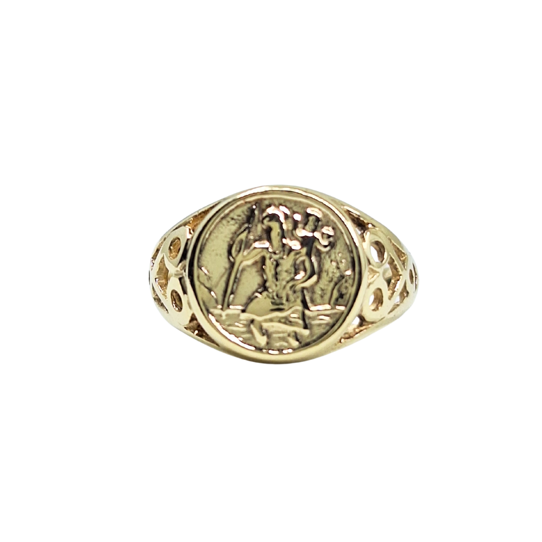 9ct Yellow Gold Baby St Christopher Ring