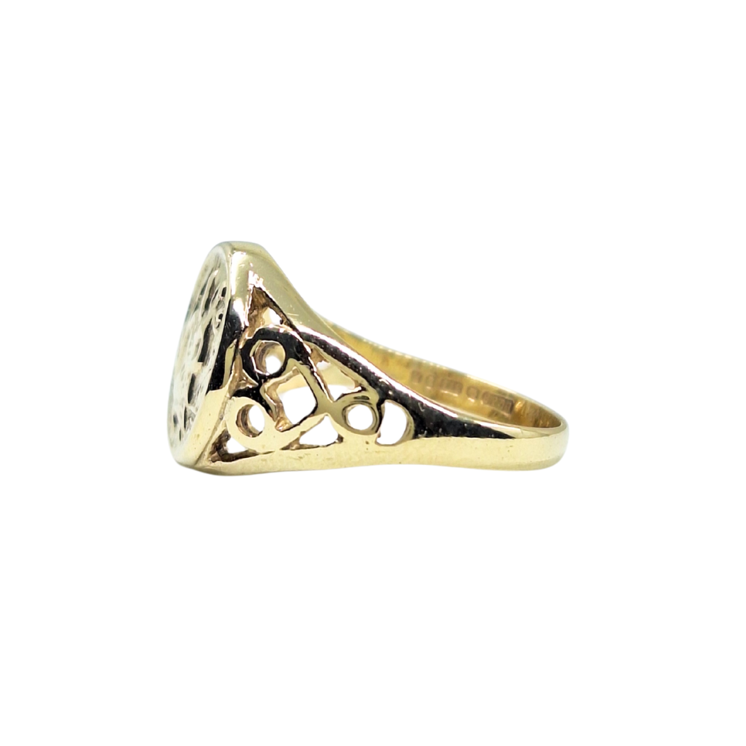 9ct Yellow Gold Baby St Christopher Ring