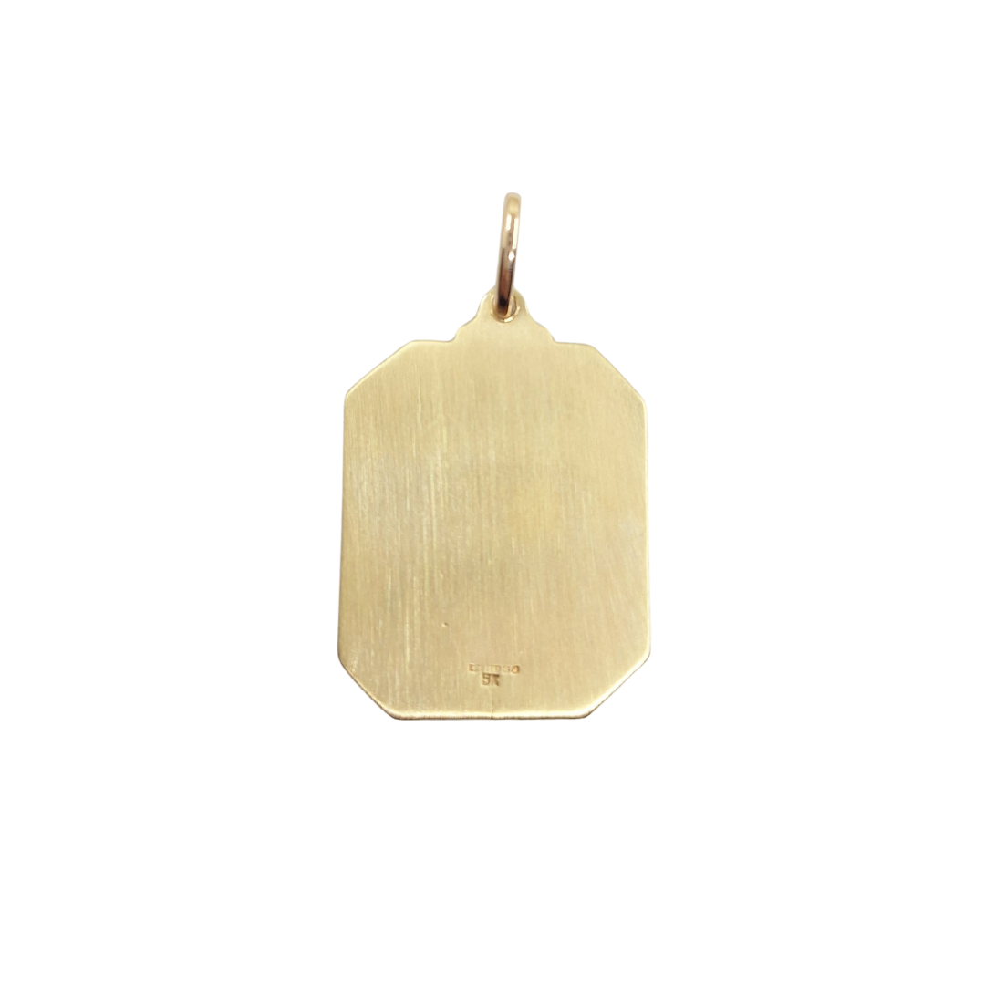 9ct Yellow Gold Rectangular St Christopher Pendant