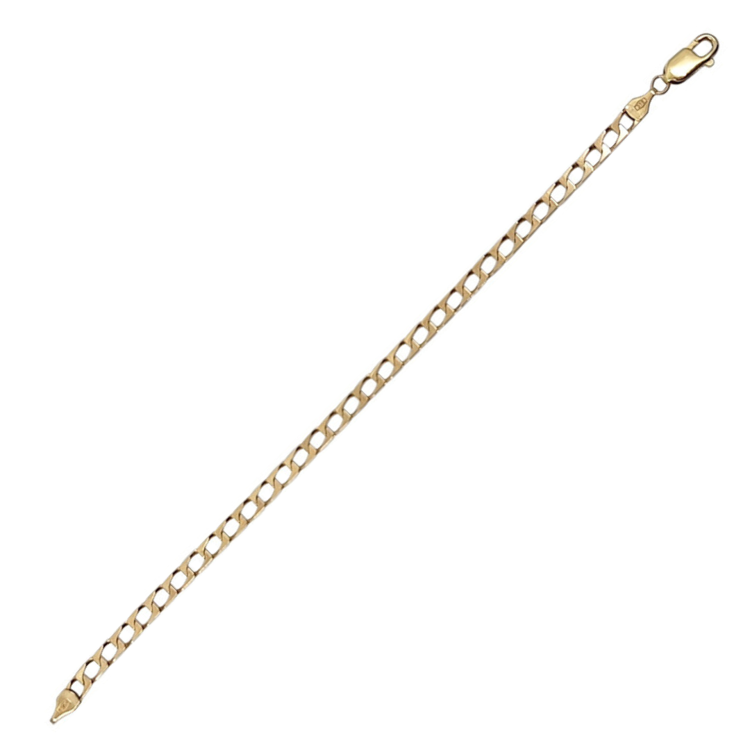 9ct Yellow Gold Square Link Curb Bracelet 7.5"