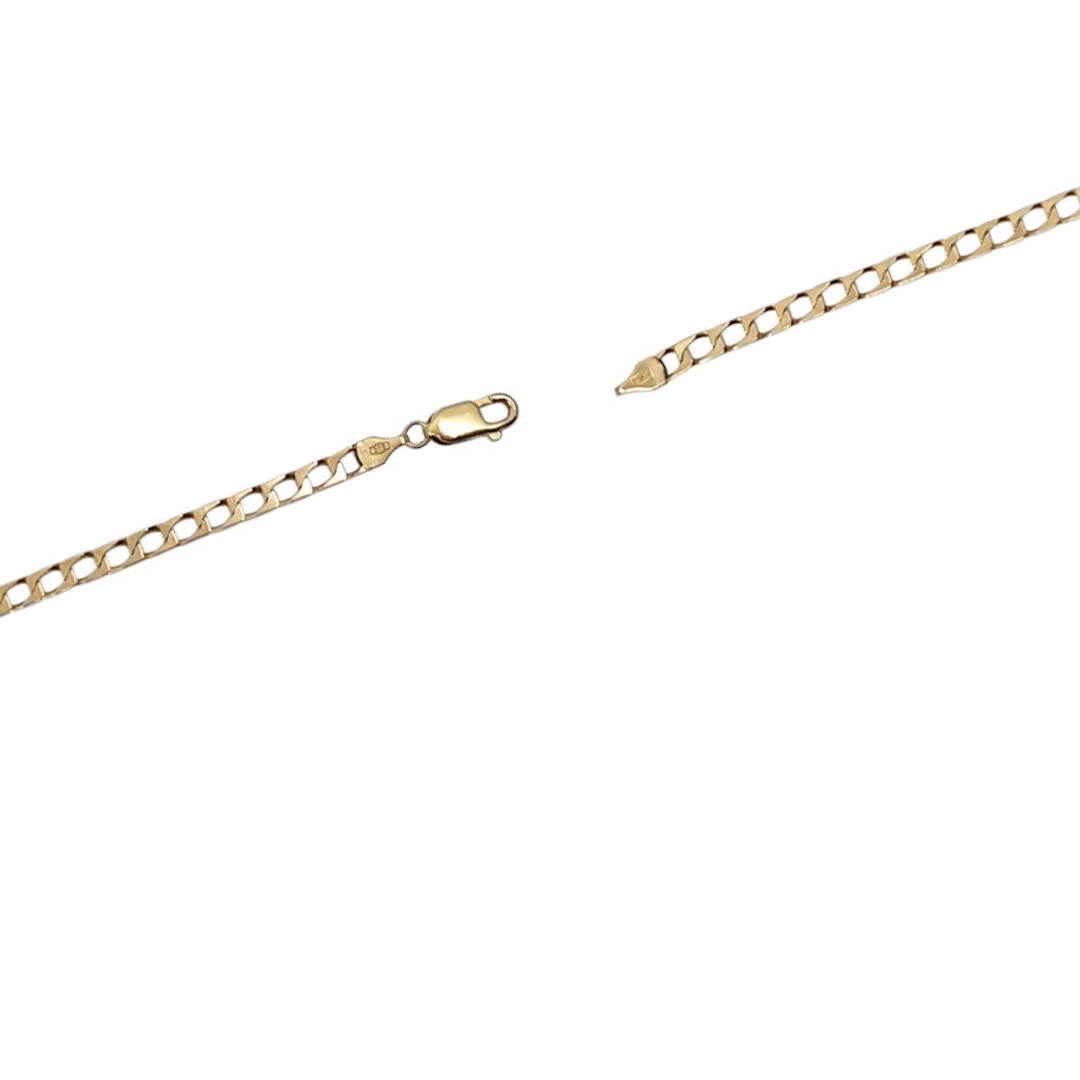 9ct Yellow Gold Square Link Curb Bracelet 7.5"