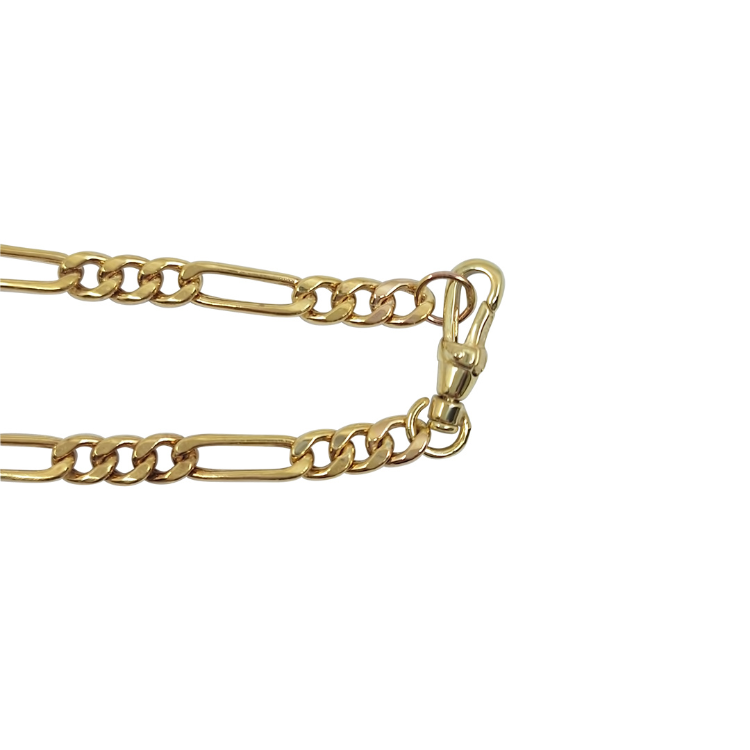 9ct Yellow Gold Hollow Figaro Chain with T-bar 20"