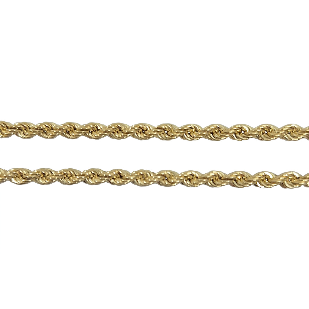 9ct Yellow Gold Hollow Rope Chain 20"