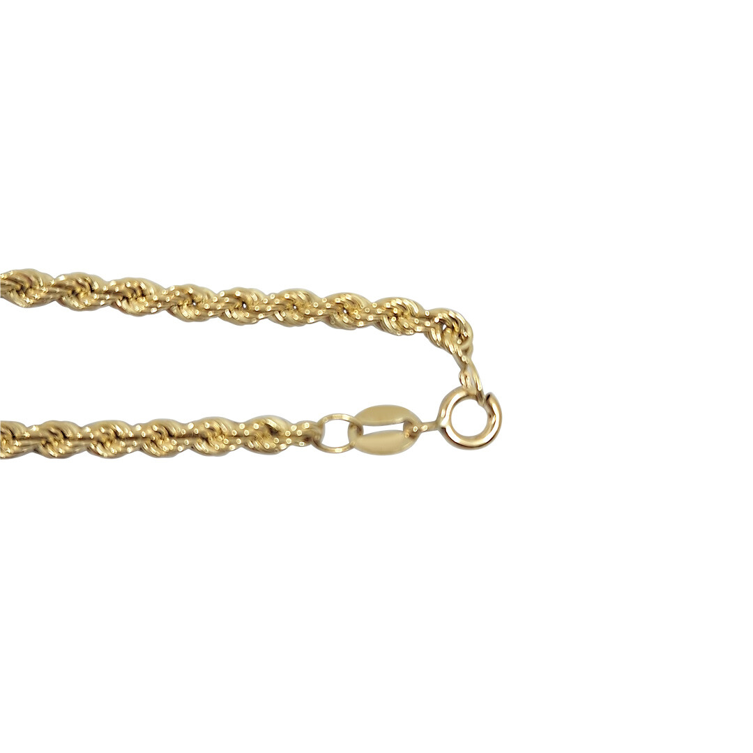 9ct Yellow Gold Hollow Rope Chain 20"