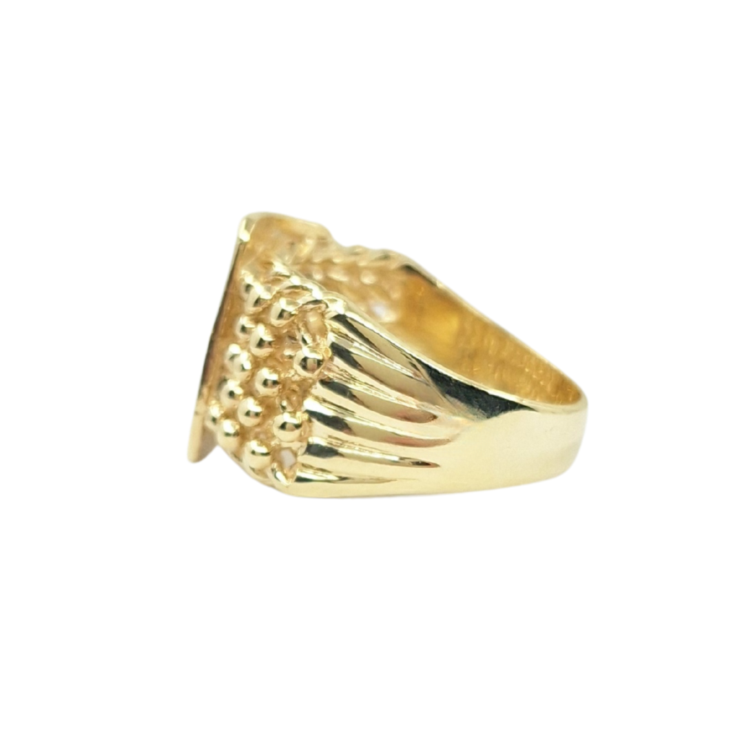 9ct Yellow Gold Keeper Ring With Buckle Design