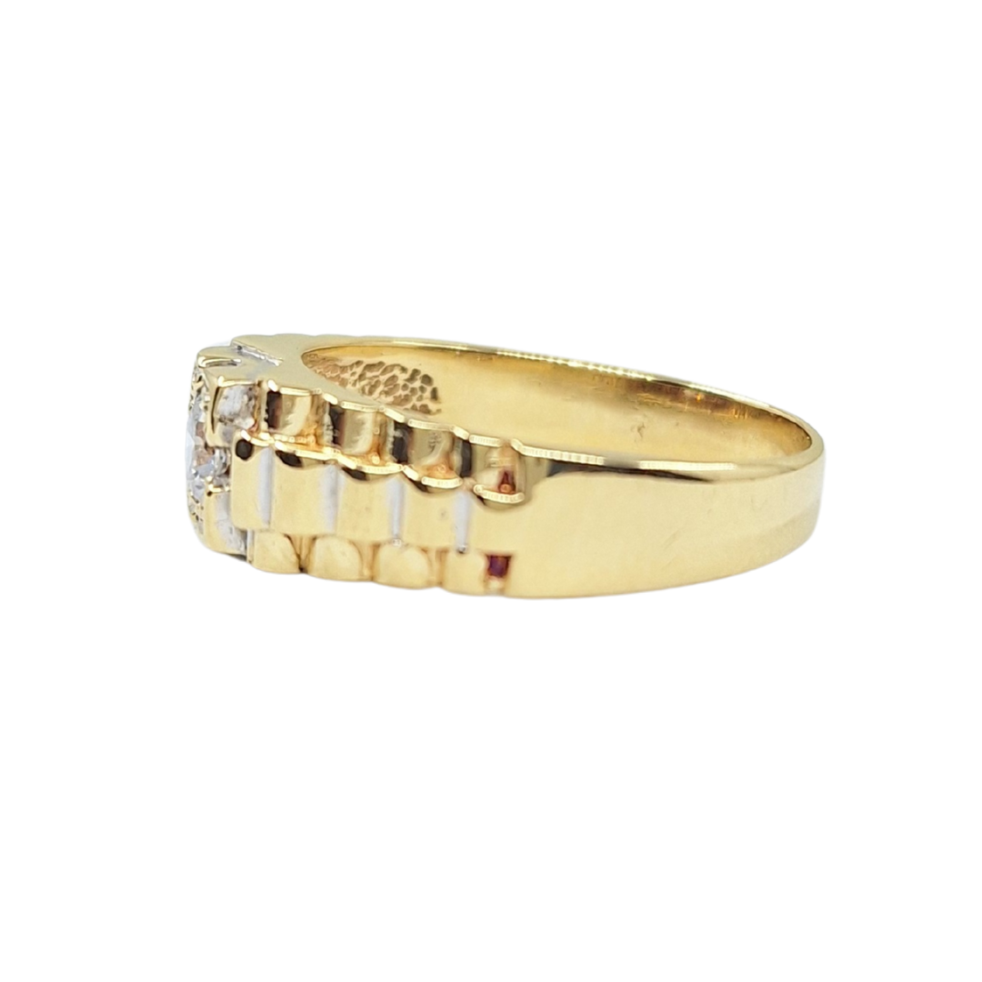 9ct Yellow Gold Cubic Zirconia Signet Ring