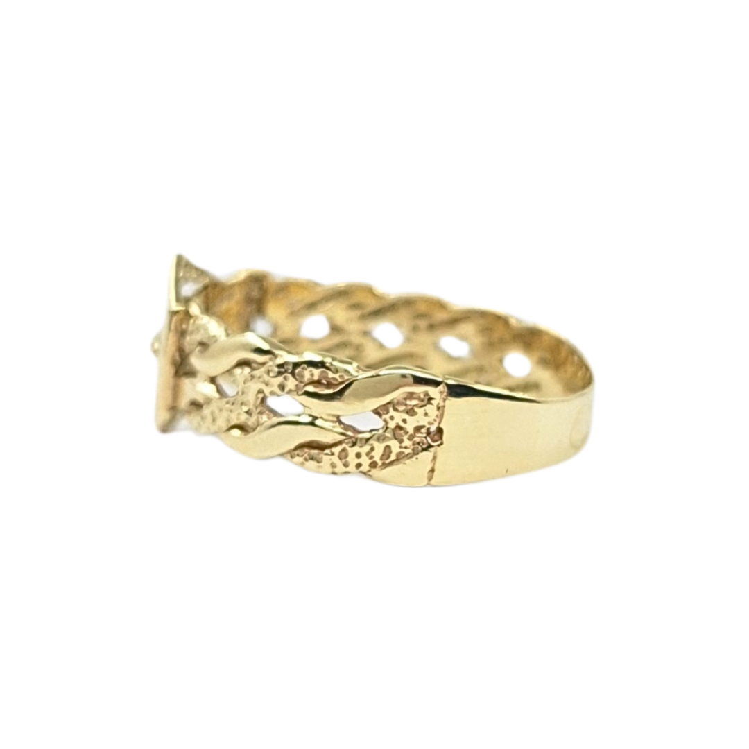 9ct Yellow Gold Buckle Ring