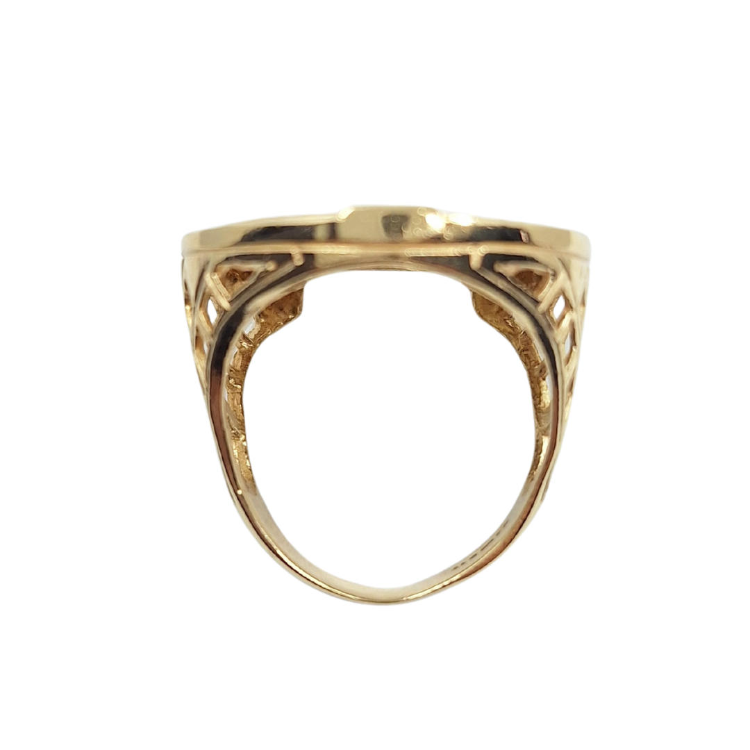 9ct/22ct Yellow Gold Full Sovereign Horseshoe Ring 1907